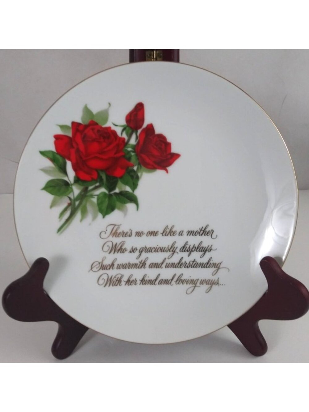 Saji Fine China There's No One Like A Mother Roses 8.5" Decorative Plate Japan